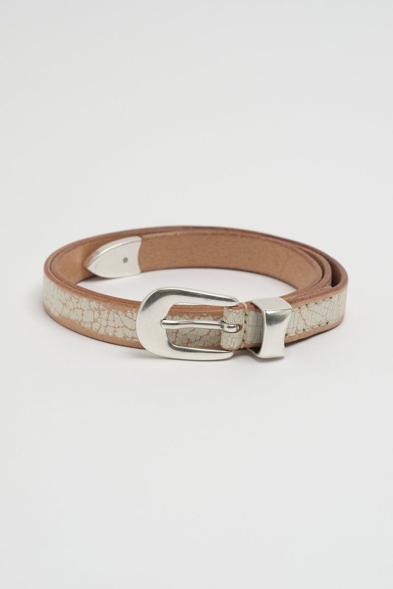 OUR LEGACY | 2CM BELT / OFF WHITE CRACKED LEATHER レザーベルト – STOCK