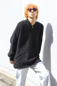 WOOL & MOHAIR POLO SWEATER / BLACK [30%OFF]