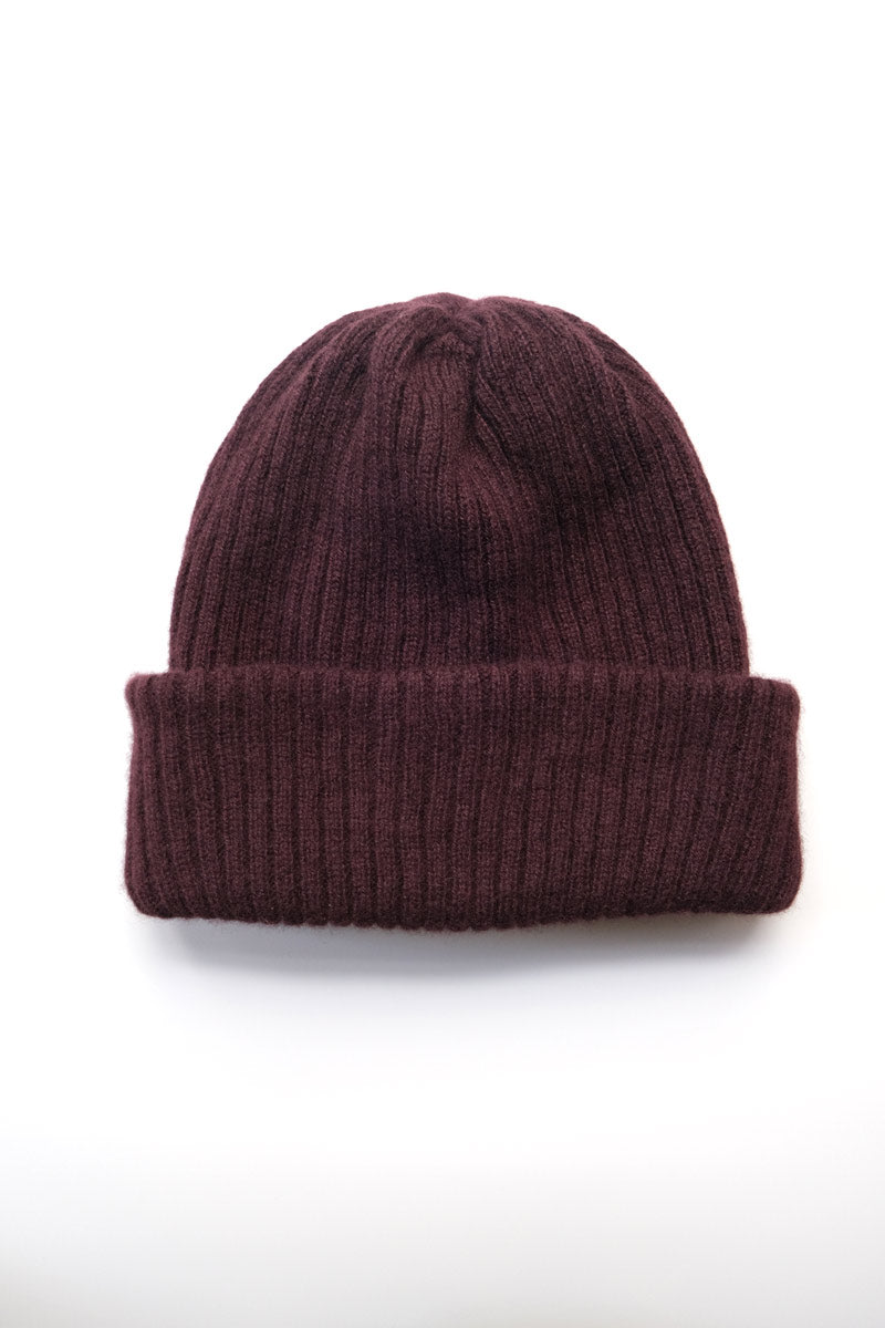 COMESANDGOES | CASHMERE KNIT / WINE BROWN カシミアニットキャップ