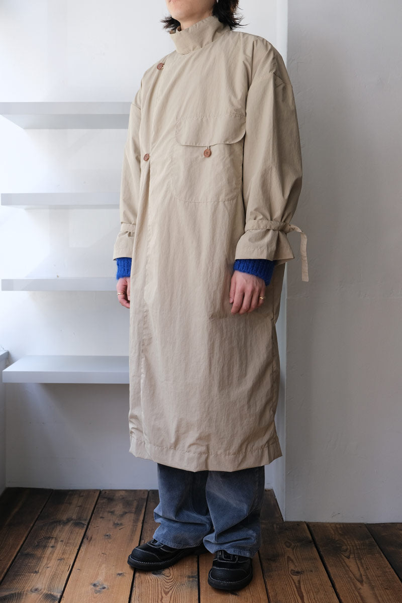 XENIA TELUNTS | FOOD WASTE DYED CANVAS COAT / BEIGE ナイロンコート