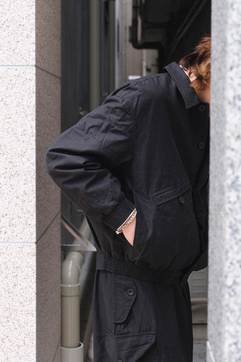 CASEY CASEY | MAMO BLOUSON-SAT / BLACK コットンジャケット