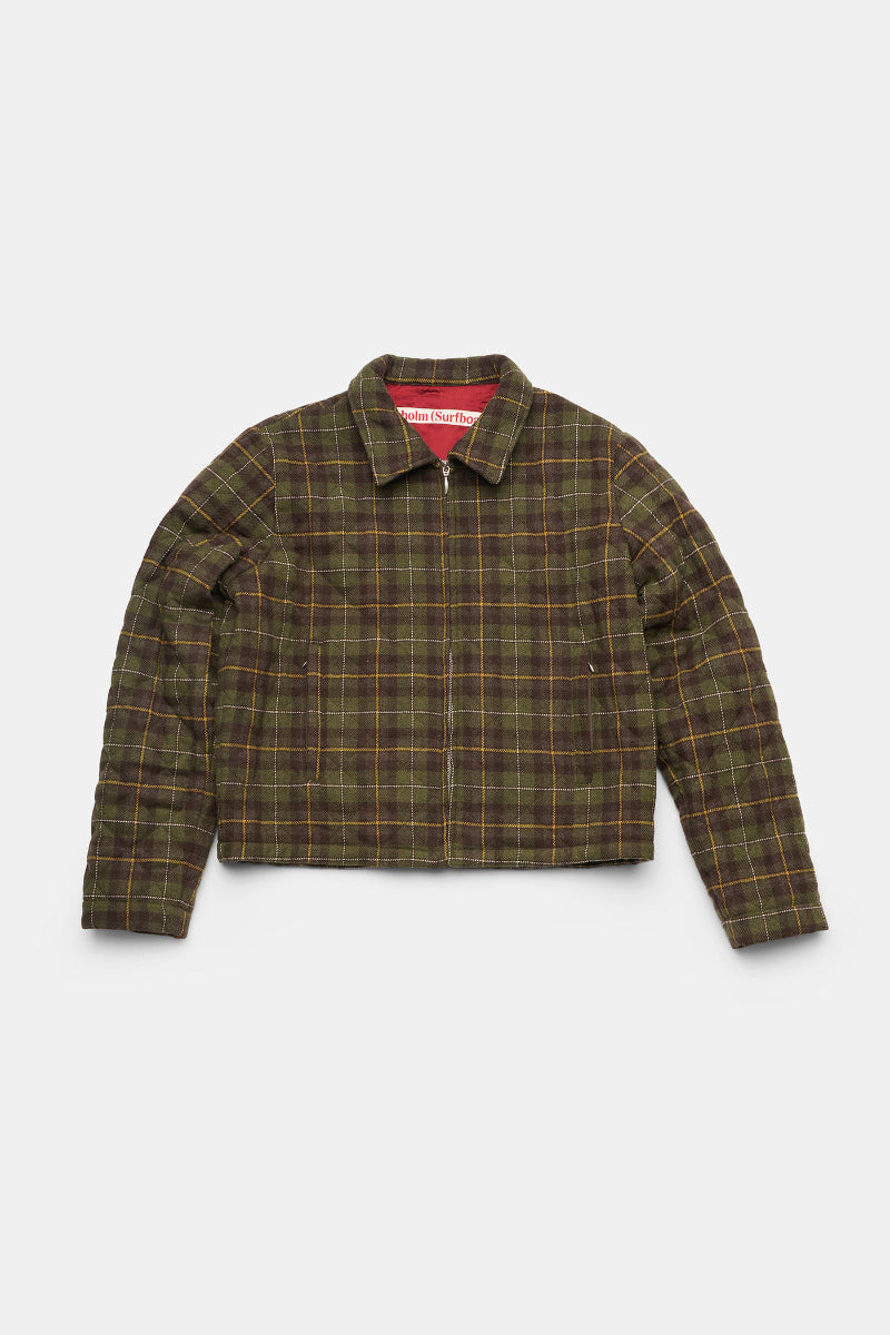 StockholmsurfboardClub ストックホルム　カーキ STOCKHOLM SURFBOARD CLUB | PHIL / GREEN CHECK チェック柄ウールパフ