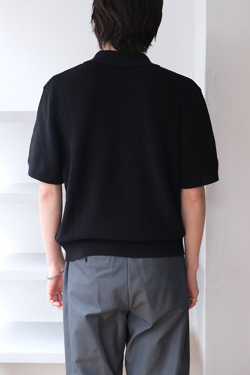 TRADITIONAL POLO / SHADOW BLACK CRISPY COTTON