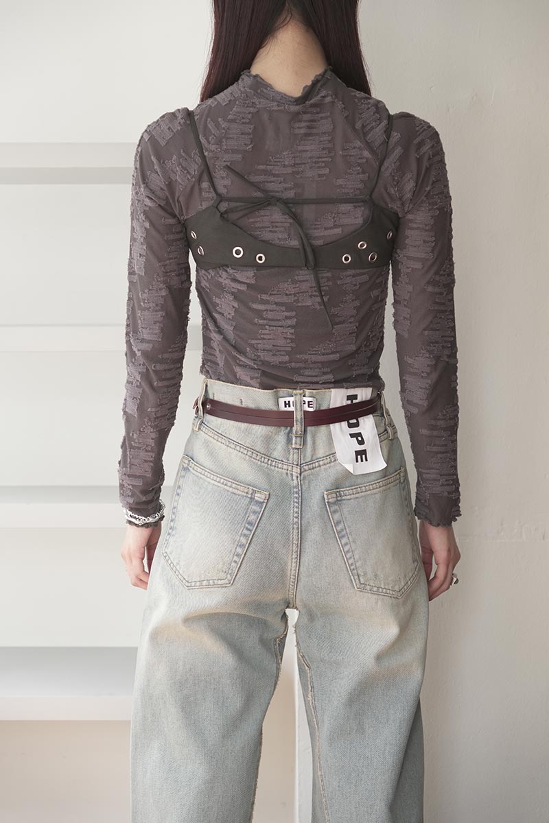 PALOMA WOOL | DALLA TOP / BROWN スタッズブラキャミソール – STOCK