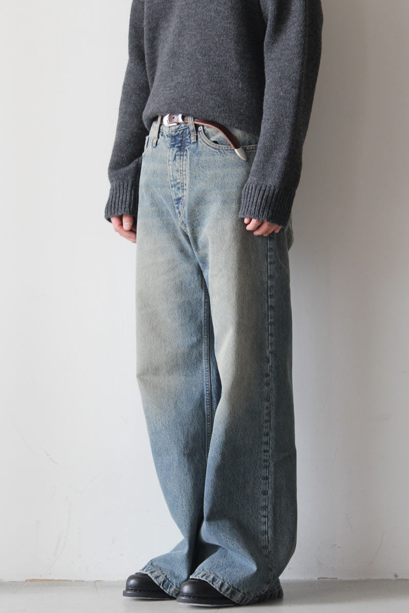 パンツ 25SS HOPE SKID JEANS / MID BLUE DIRTY Bootcut Jeans - Beat Jeans in Mid Blue Dirty – HOPE STHLM