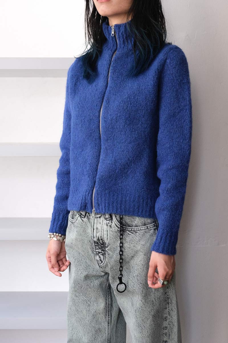 PALOMA WOOL | STADIUM KNIT SWEATER / SOFT BLUE フルジップウール