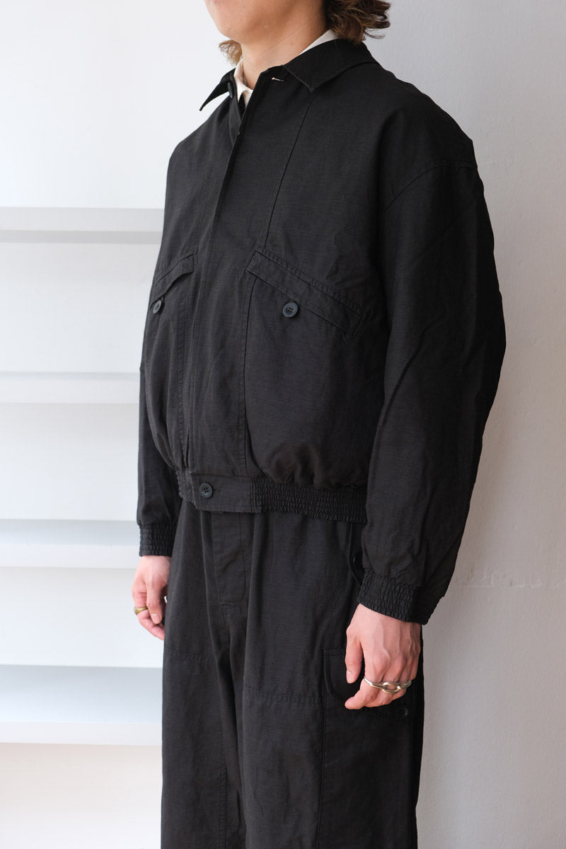 CASEY CASEY | MAMO BLOUSON-SAT / BLACK コットンジャケット – STOCK