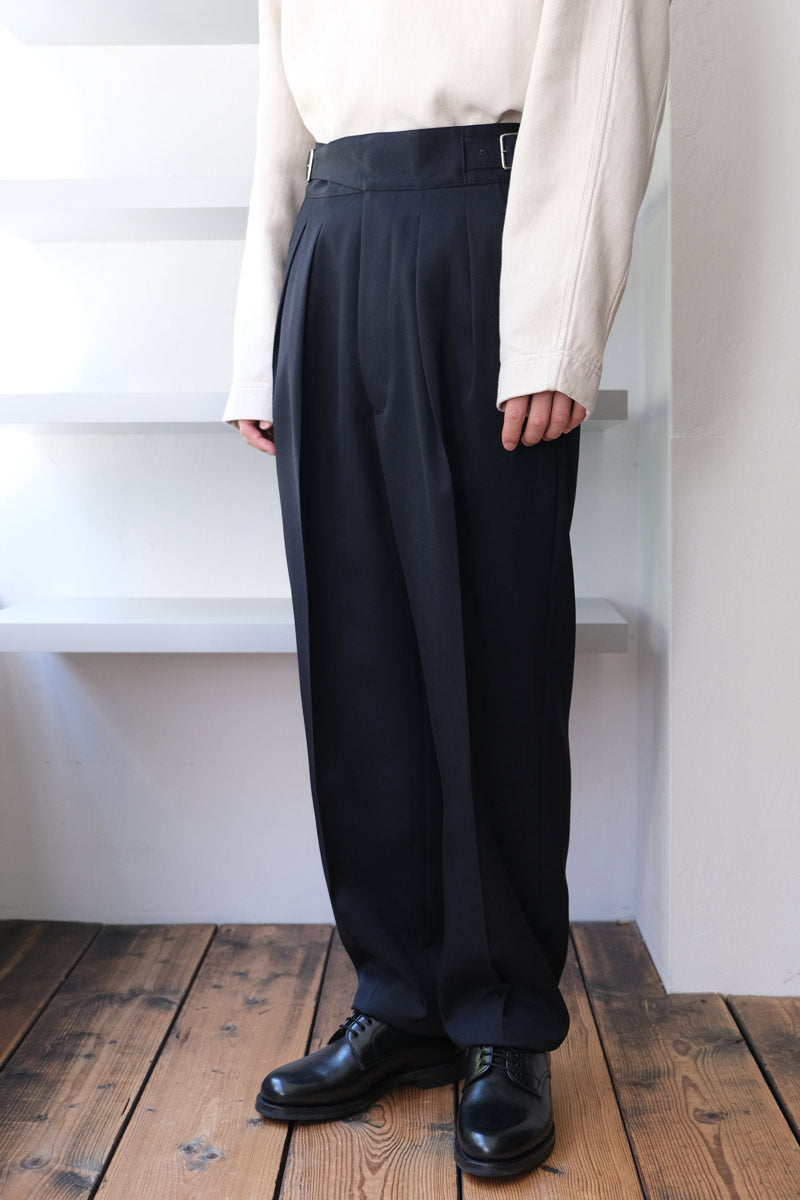 GURKHA TROUSER HIGH DENCE WOOL GABARDINE / NAVY [神戸店]