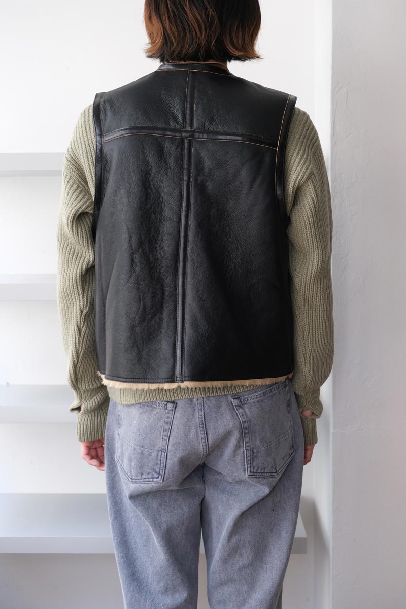 OUR LEGACY | REVERSIBLE SHEARLING VEST / BLACK/BROWN リバーシブル