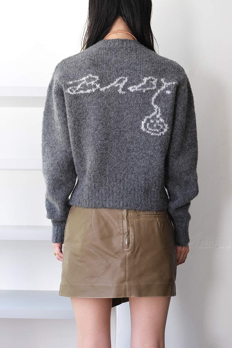 PALOMA WOOL | BABY ZIP SWEATER / GREY フルジップウールセーター – STOCK