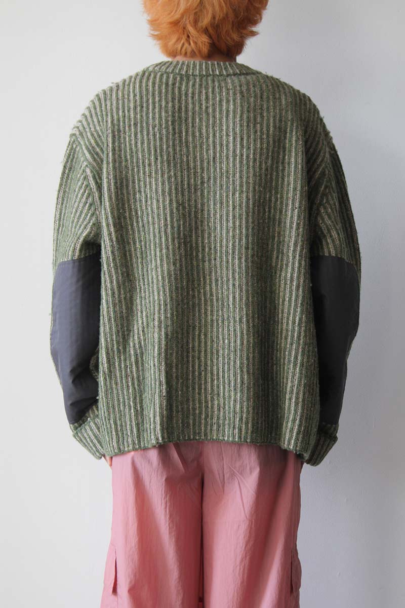 PESCI SWEATER / GREEN/BEIGE [30%OFF]