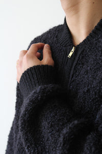 WOOL & MOHAIR POLO SWEATER / BLACK [30%OFF]