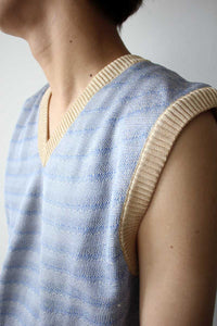 KNITTED VEST / CARTOON STATIC STRIPE [20%OFF]