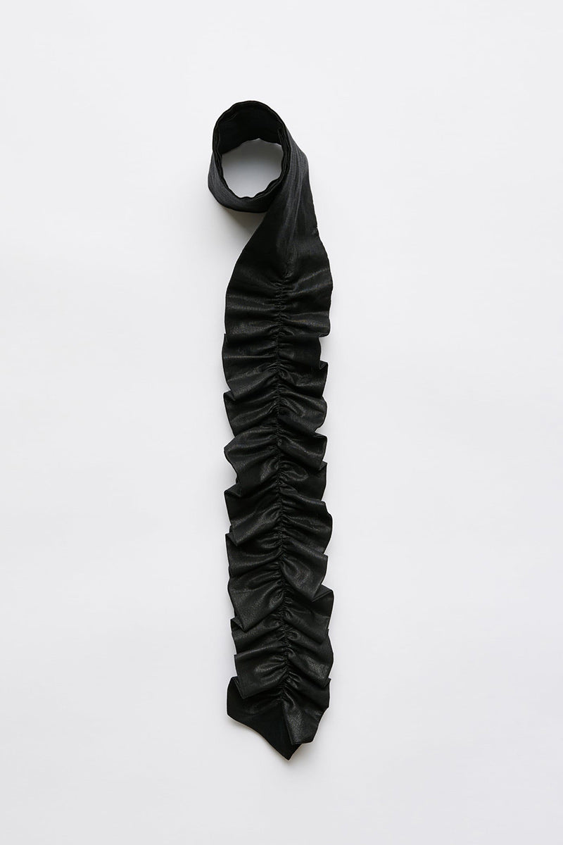 OUR LEGACY | GATHERED TIE / BLACK INK CHINTZED MUSSOLA ギャザー