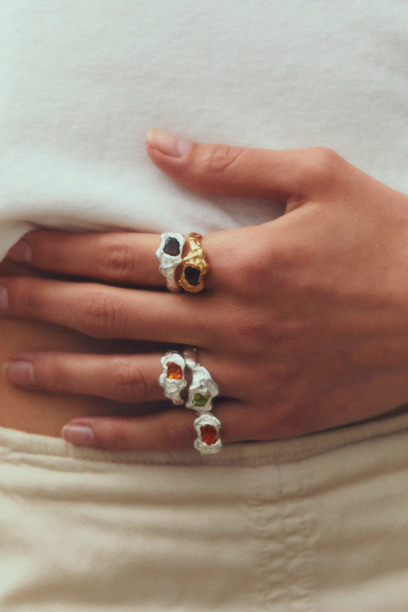 SIMUERO | OOLA ORANGE RING / 925 STERLING SILVER-NATURAL ORANGE