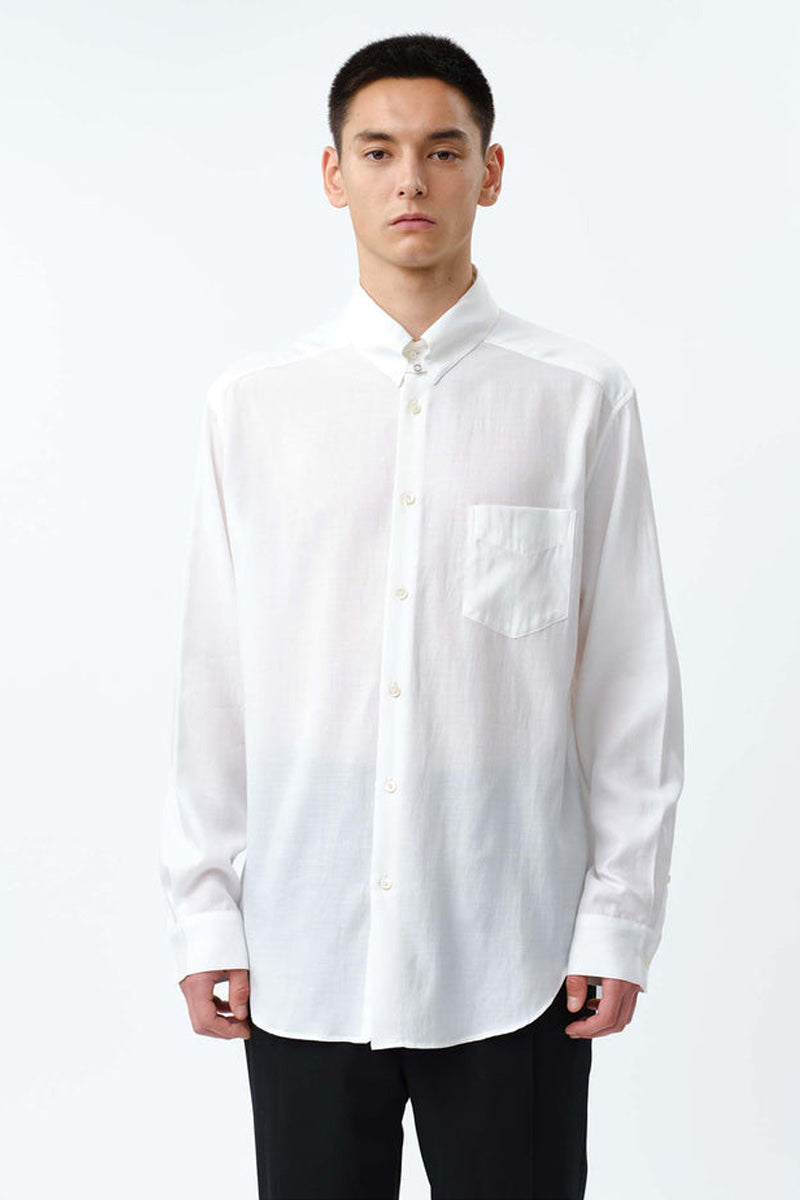 【完売】SUBLATIONS レギュラーフィットタブカラーシャツ オフホワイト SUBLATIONS | REGULAR FIT TAB COLLAR SHIRT / OFF WHITE タブ