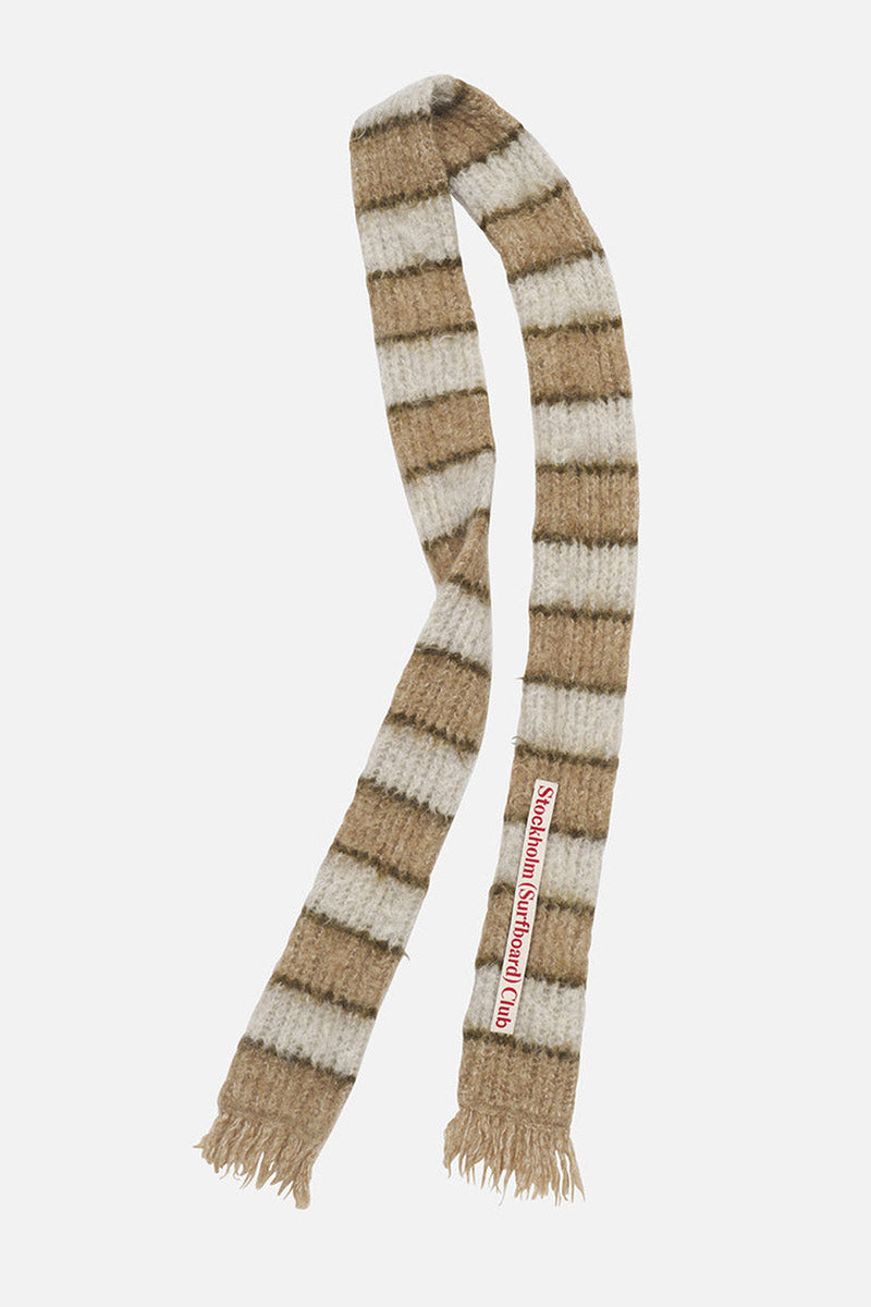 STOCKHOLM SURFBOARD CLUB | NARROW SCARF / BEIGE STRIPE ストライプ