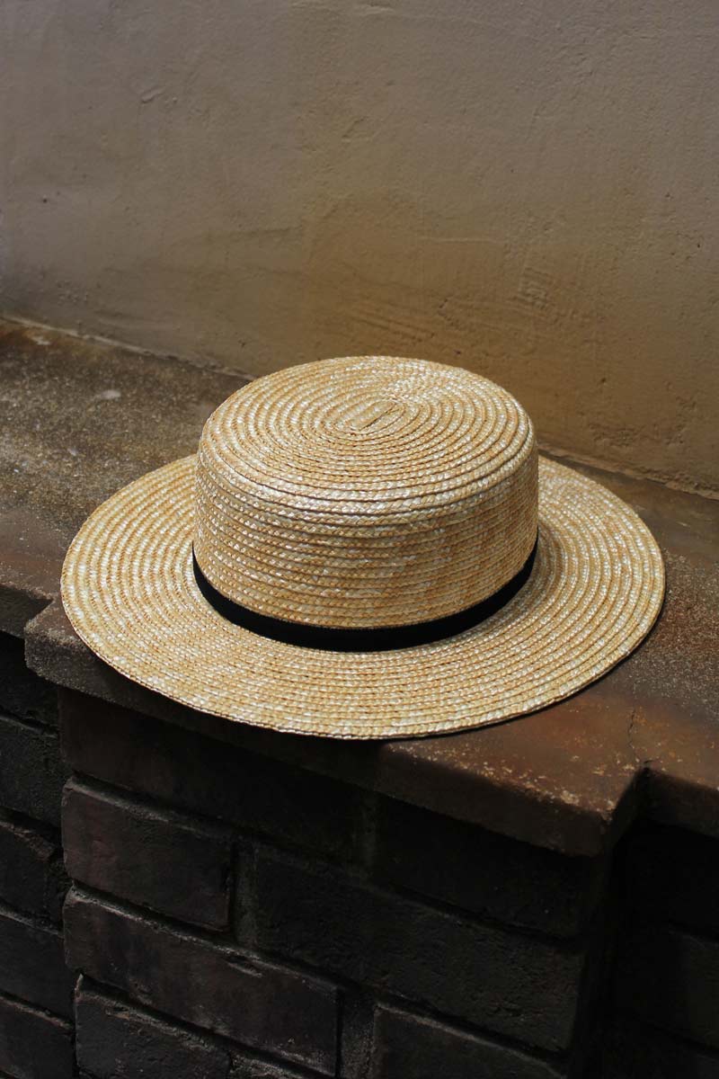 10mm WHEAT BRAID BOATER HAT / NATURAL