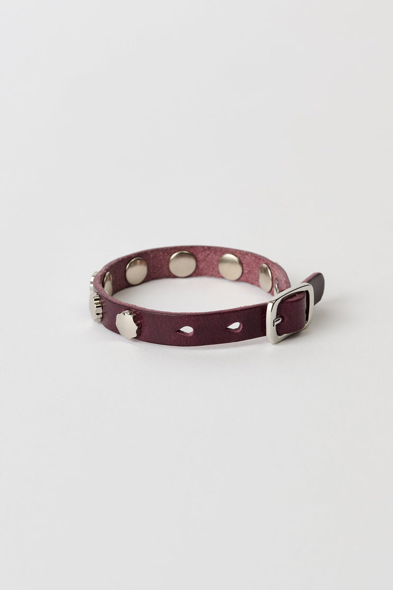 OUR LEGACY | FLOWER BRACELET / MERLOT RED LEATHER レザー