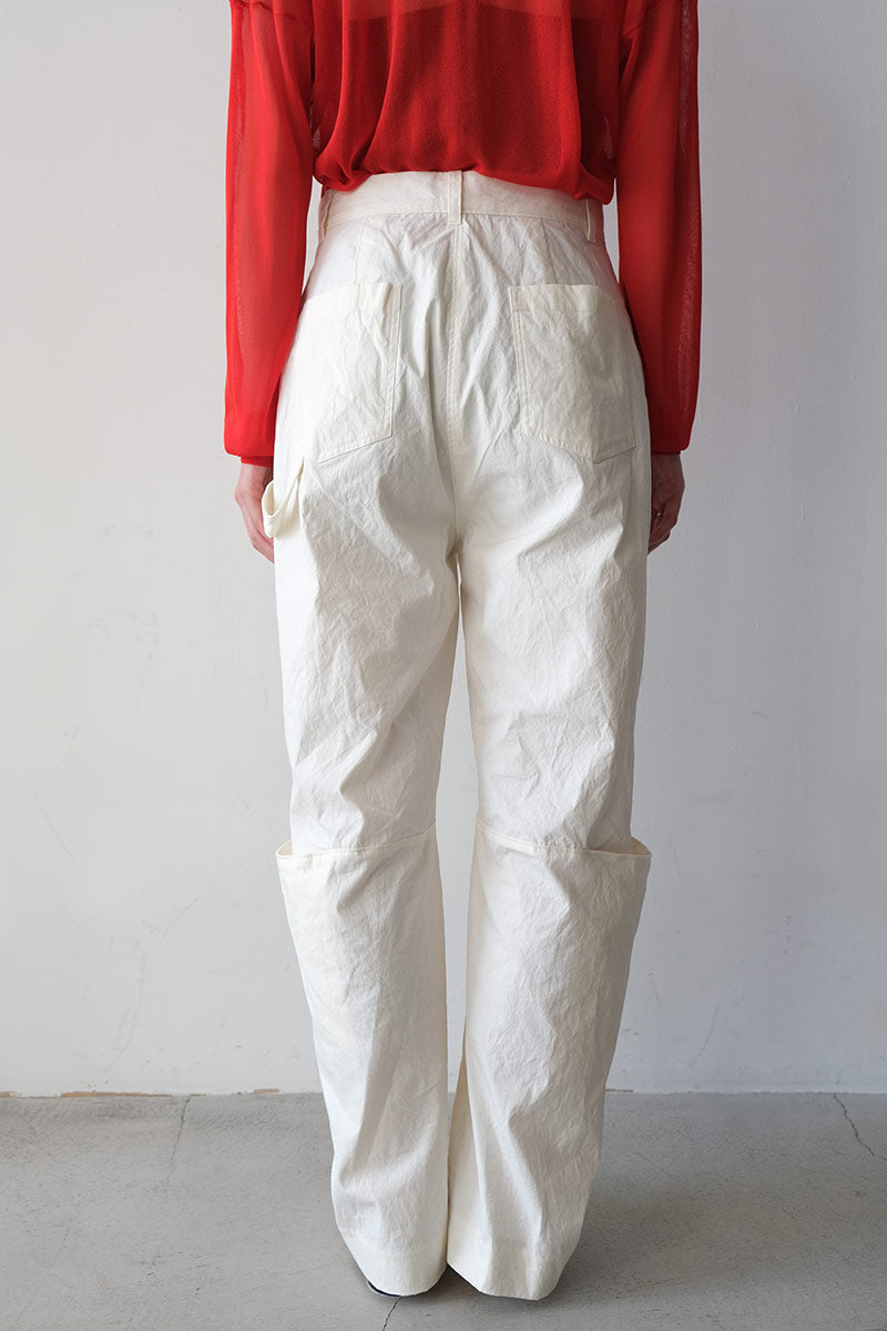 LITTLE $UZIE | DYED BROAD POCKET BAKER PANTS / IVORY コットン