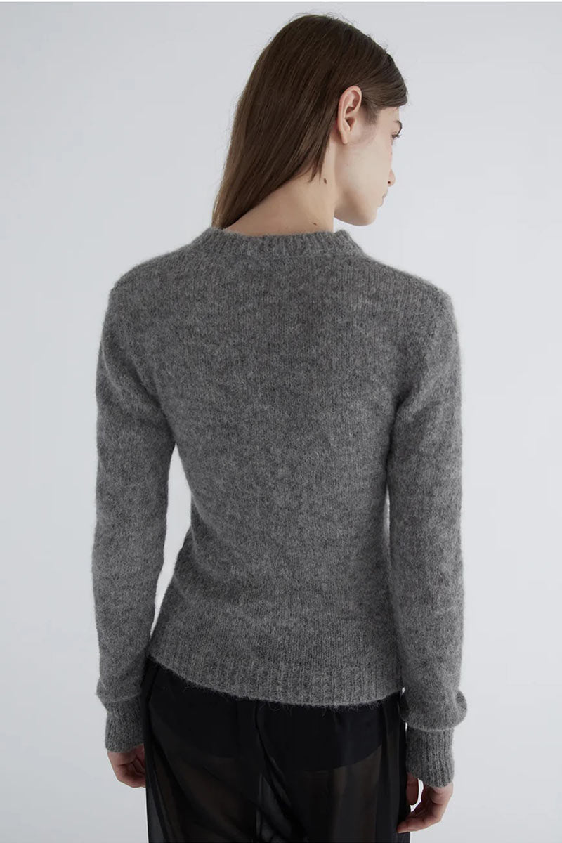 PALOMA WOOL | DOVE BUTTON CARDIGAN / GREY ダメージデザインボタン