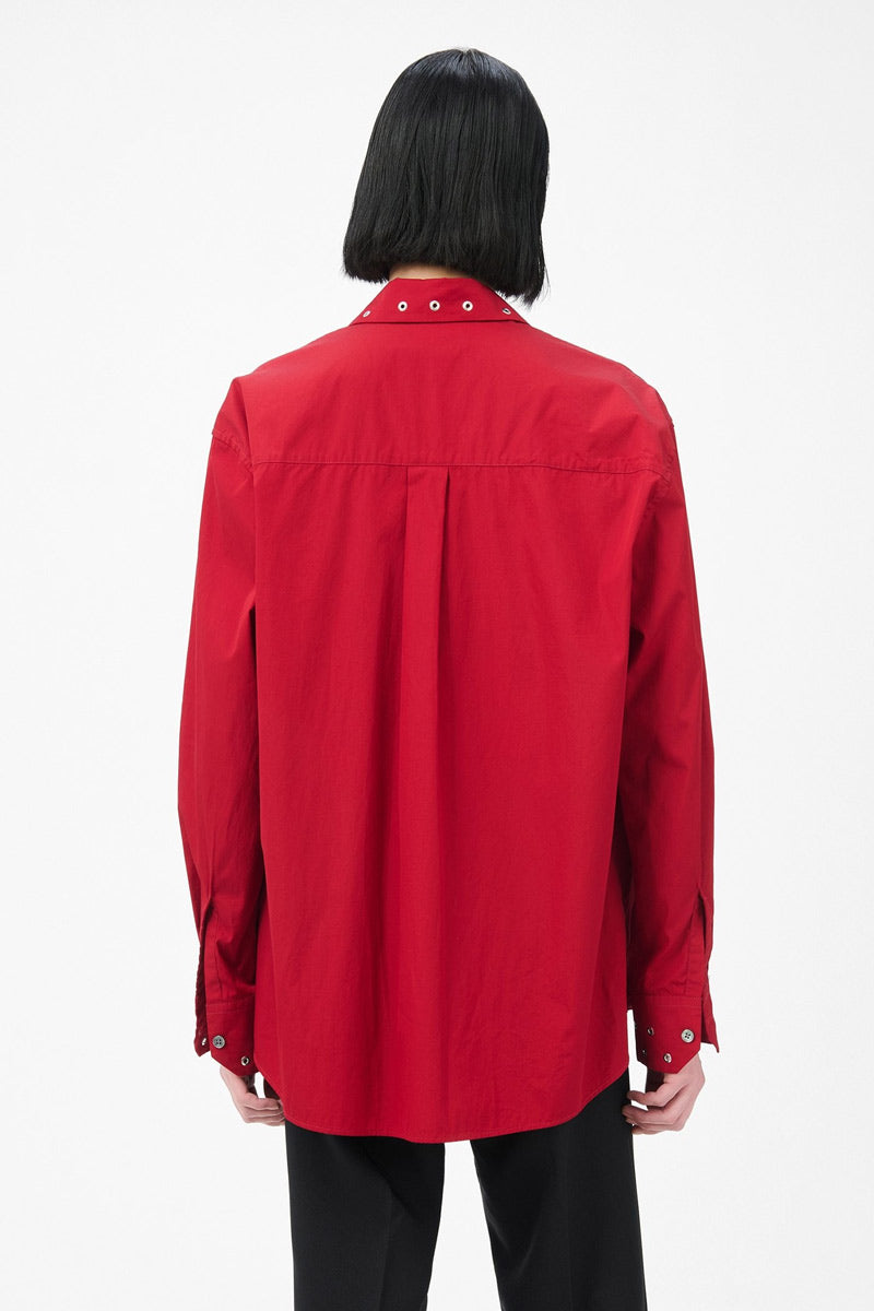 OUR LEGACY | ABOVE SHIRT / LIPSTICK RED SUPER POPLIN スタッズ