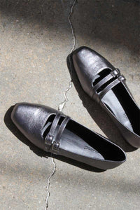 PRIMA LEATHER BALLET SHOES / SILVER [20%OFF]