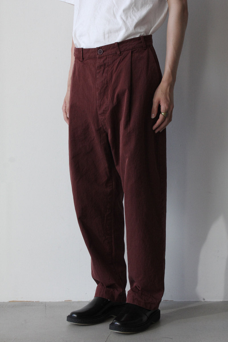 CASEY CASEY | BASIC LONG PANT DOUBLE COT / BURGUNDY コットンタック