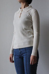 LILY - KNITTED POLO / BEIGE [40%OFF]