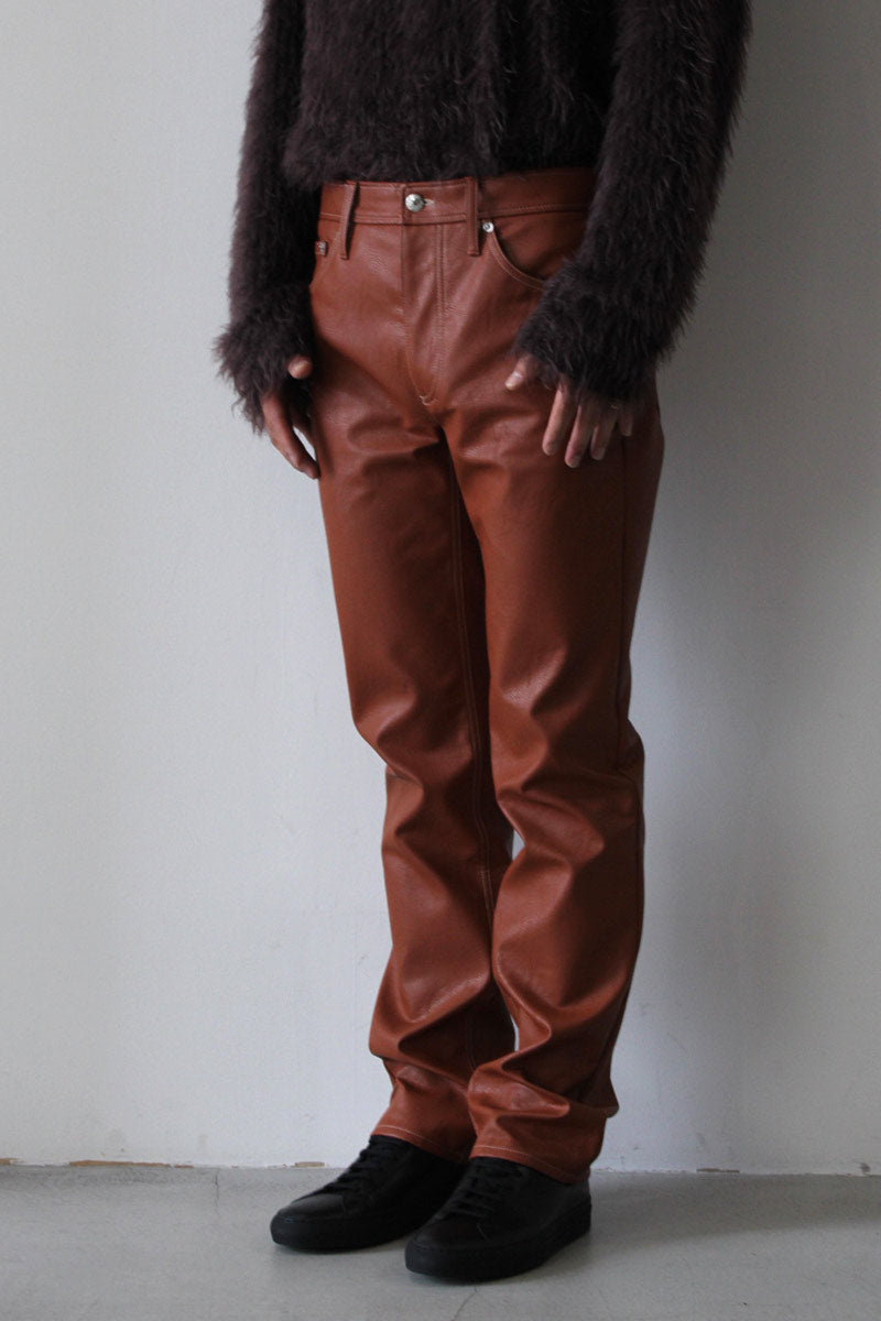 SEFR | LONDRÉ TROUSER / ORIOLES ビーガンレザーストレートパンツ – STOCK