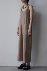 LUISA JUMPSUIT WITH FRONT POCKETS / BROWN [20%OFF]