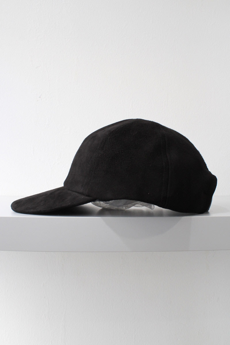 COMESANDGOES | SHEEP SUEDE CAP / BLACK スエード レザーキャップ – STOCK