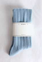 Load image into Gallery viewer, COMFORT COTTON RIB HI-SOCKS / DUSTY BLUE