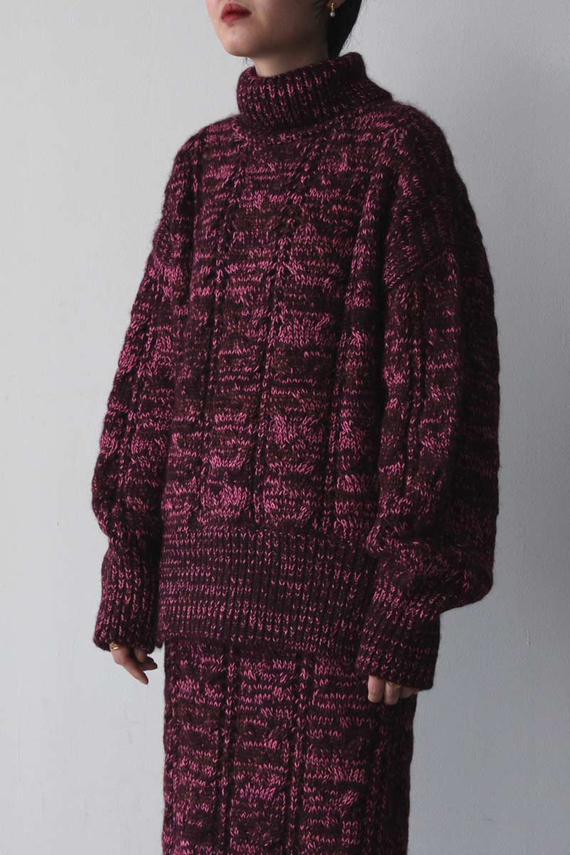 MOZH MOZH | SOLA TURTLENECK / BURGUNDY アルパカコットン