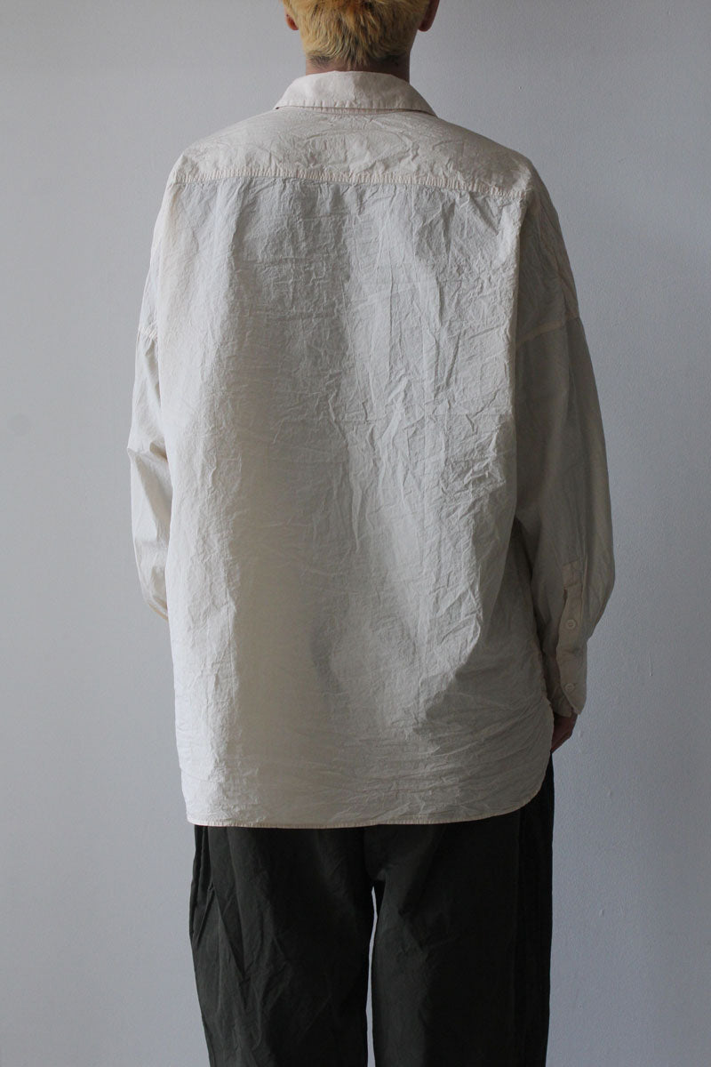 CASEY CASEY | LOUIS SHIRT - LIGHT PAPER / PORCELAIN リラックスコットンシャツ – STOCK