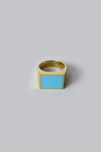 STONE SIGNET RING / TURQUOISE / BRASS