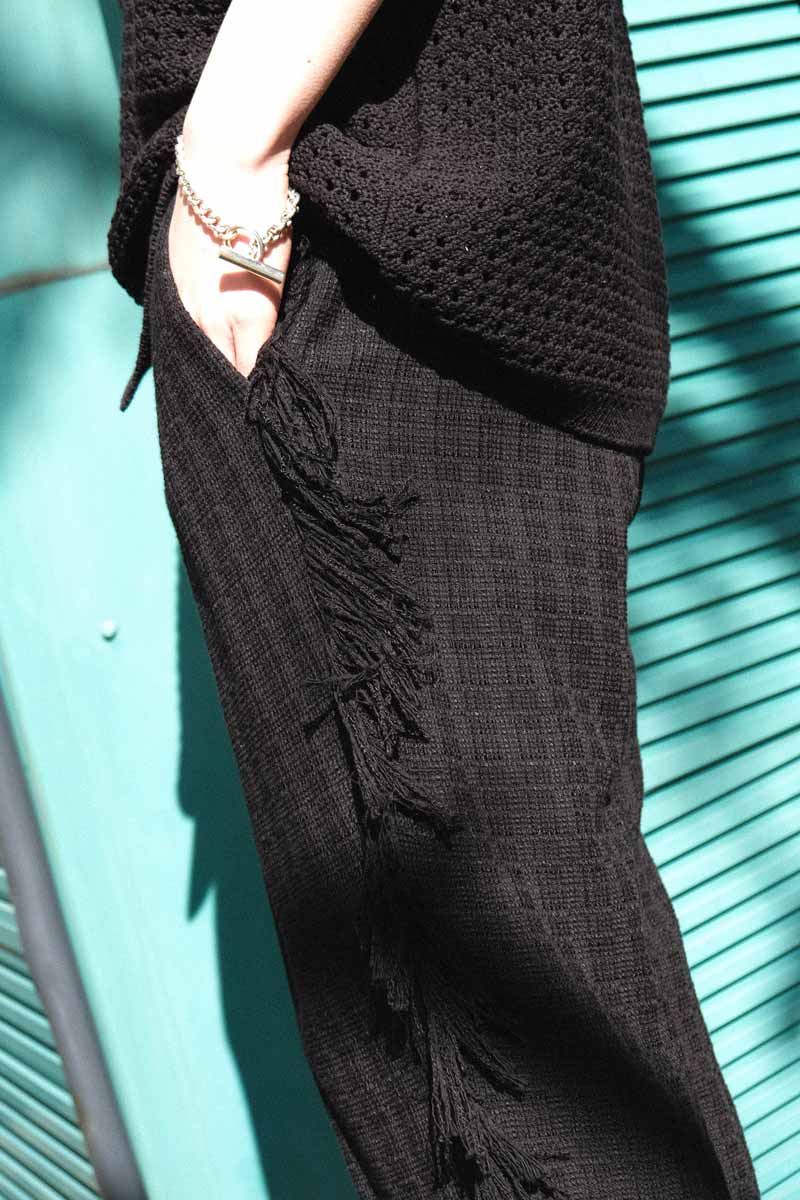 SUMMER TWEED FRINGE EASY PANTS / BLACK [40% 할인]