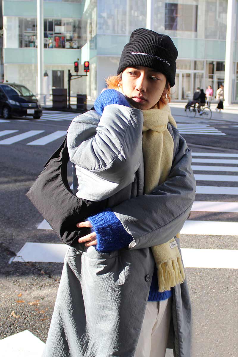 NYLON RIPSTOP PADDED OVER COAT / BLUE GRAY [50% OFF]
