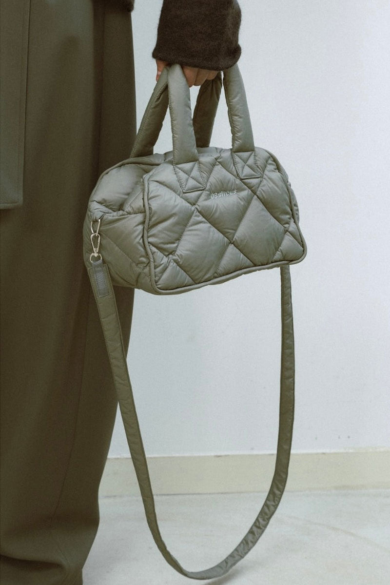 TAION DOWN MINI BOSTON BAG / MOSS GRAY