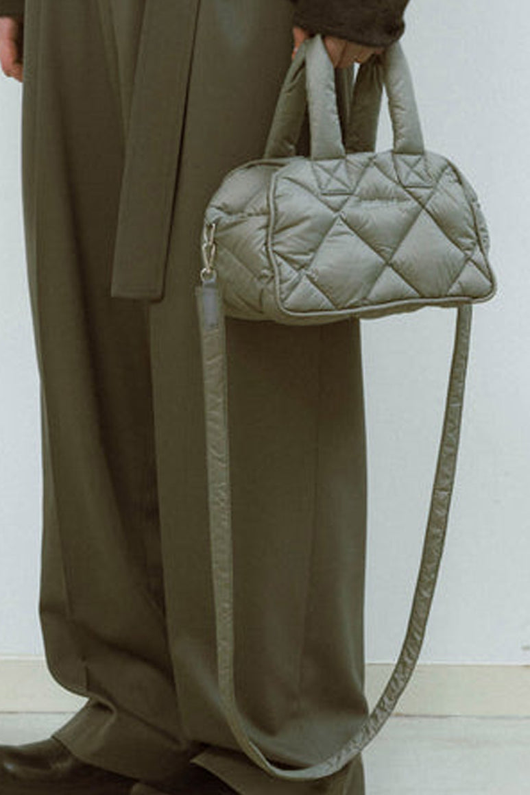 TAION DOWN MINI BOSTON BAG / MOSS GRAY