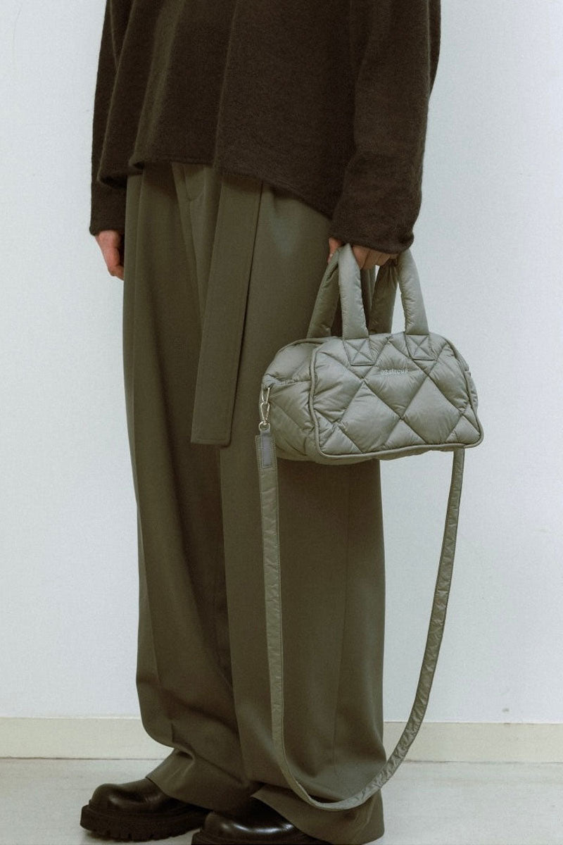 TAION DOWN MINI BOSTON BAG / MOSS GRAY