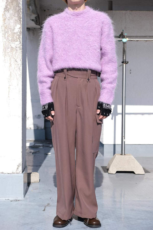 HEAVY WOOL GABARDINE GURKHA CARGO PANTS .11 / ROSE GREY [STOCK EXCLUSIVE]