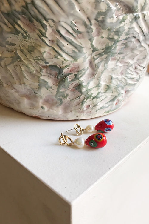 WAINWRIGHT EARRINGS RED / 황동