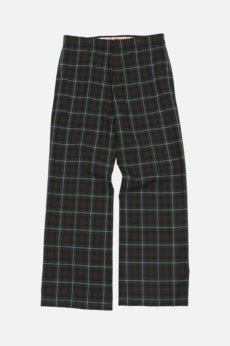 SUNE BOOTCUT TROUSERS / GREEN CHECK