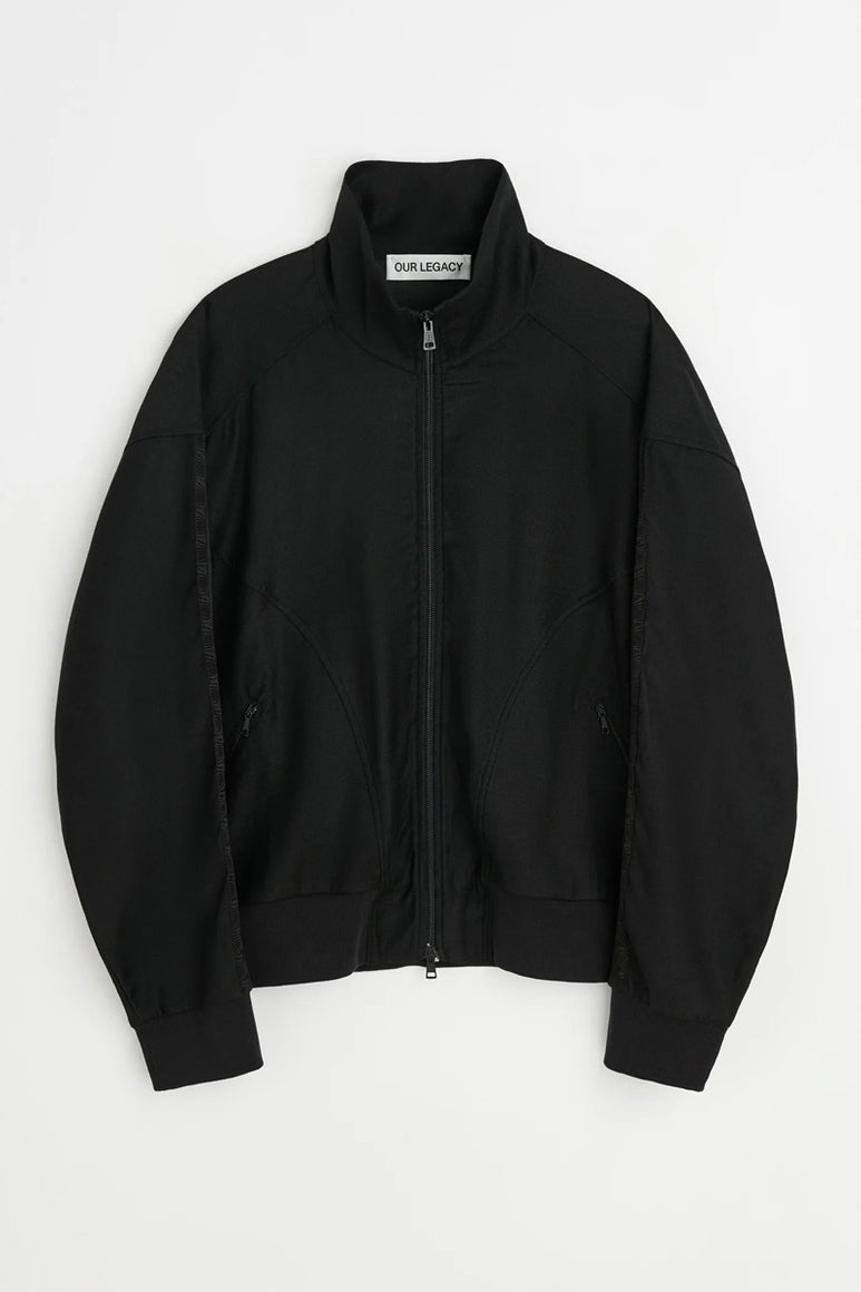 TRACK JACKET / BLACK CANVAS JERSEY