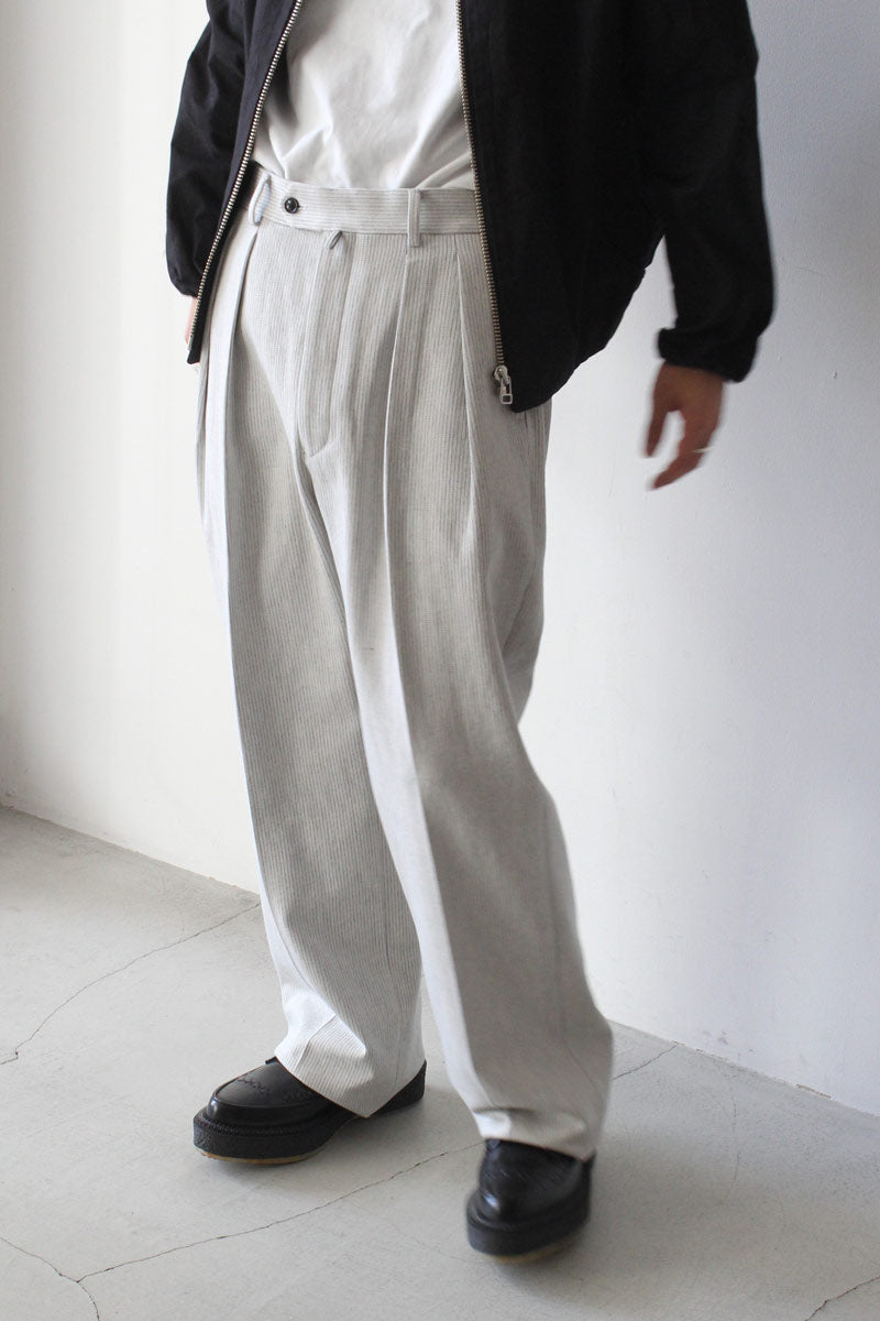 NEAT ニート Stripe Wide pants ストライプ ワイド M-