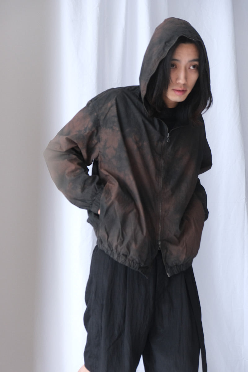S18 NO.216 POPLIN HOODED ZIPPER JACKET / BROWN/BLACK [金沢店]