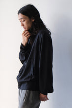 Load image into Gallery viewer, MOCK BOMBER / DRAPING BLACK LYOCELL