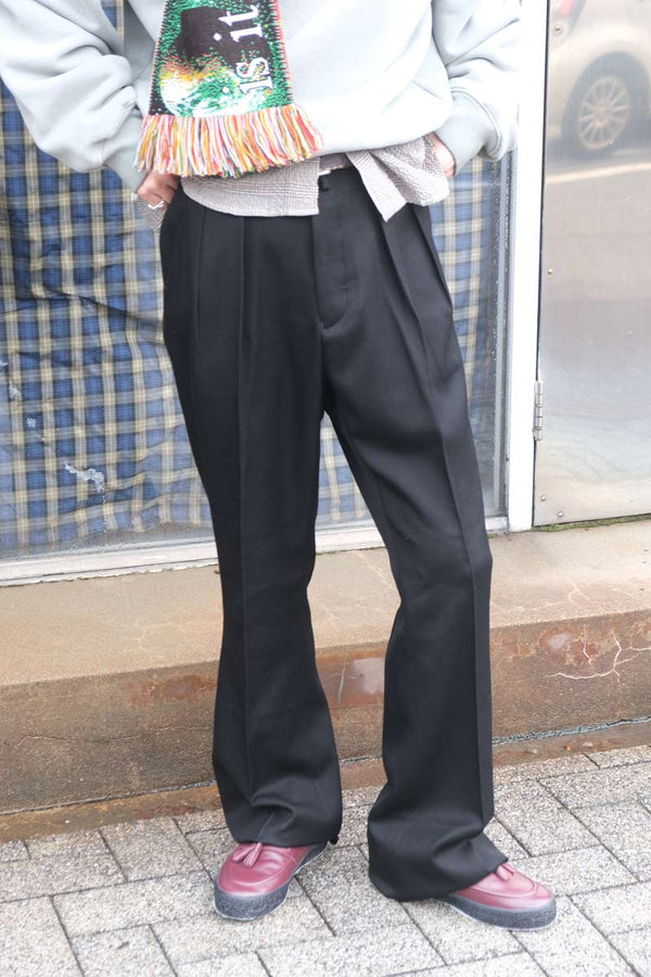 WOOL TRICOTINE FLARE / BLACK [金沢店]