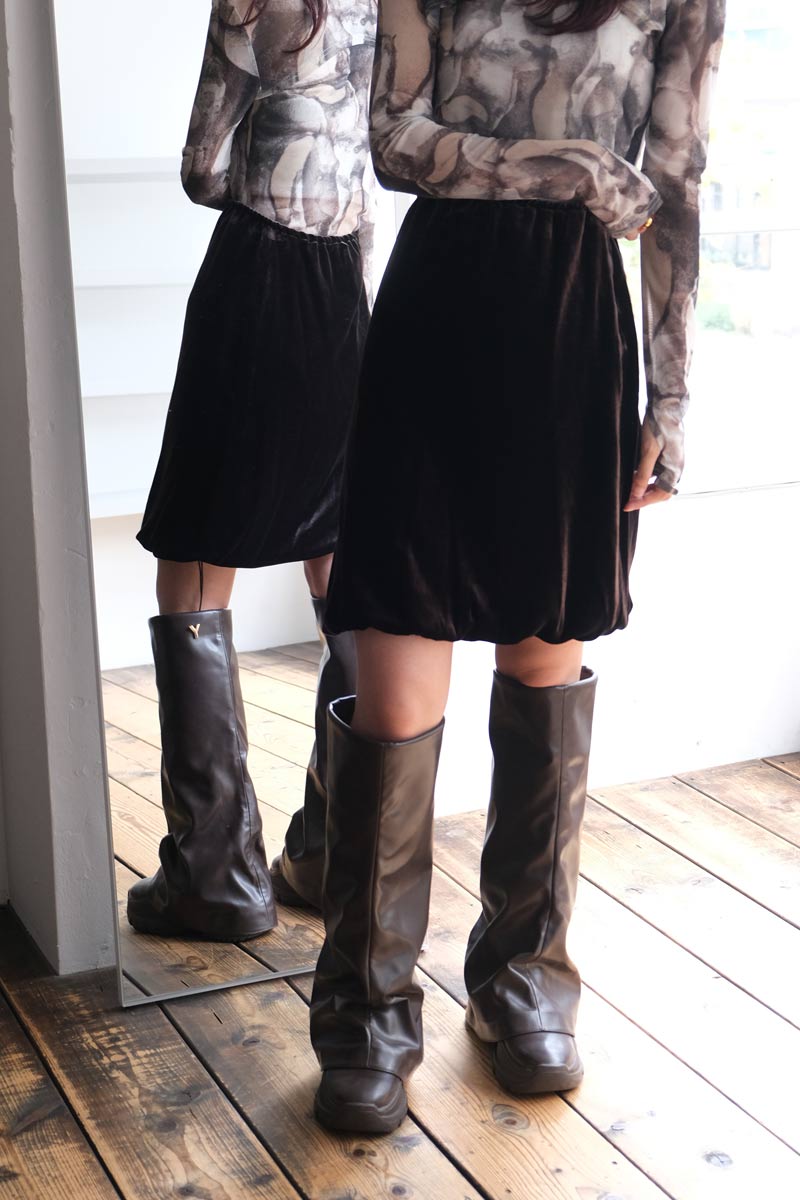 VIVIEN SKIRT / BROWN [40% OFF]